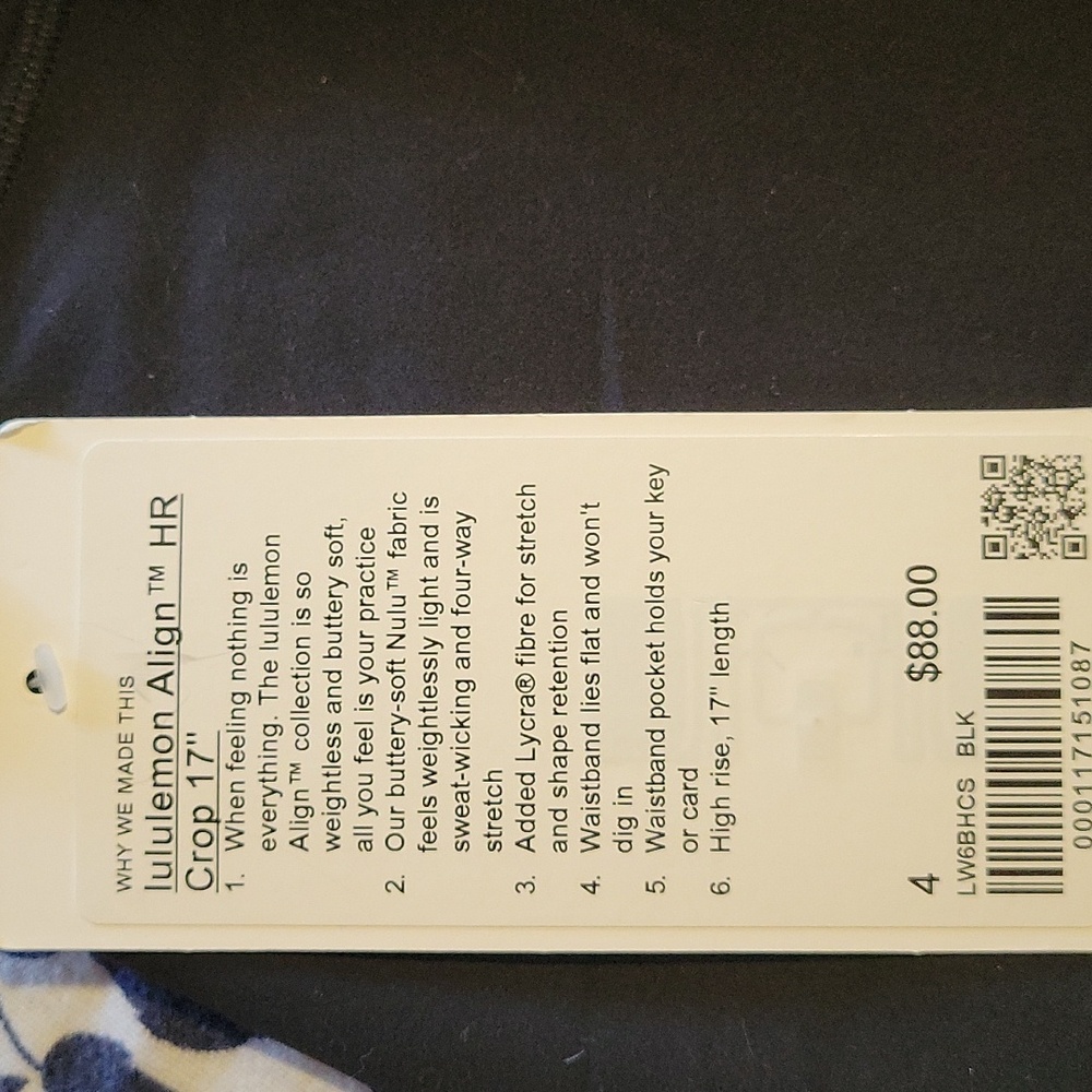 Lululemon Align HR Crop Pant 17" Size 4 - Picture 4 of 5